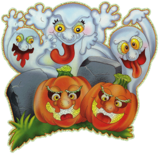 Хэллоуин прикольная веселая картинка с привидениям