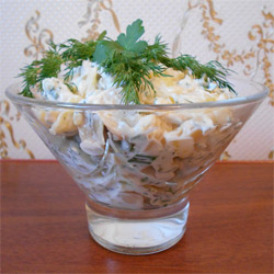 Салат с картофелем и грибами