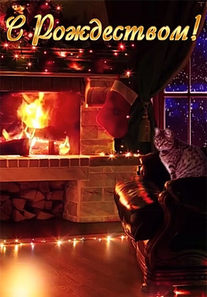 Поздравление с Рождеством видео открытка