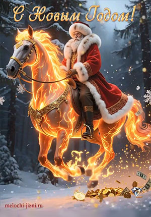 Видео открытка с Новым годом с Дедом Морозом