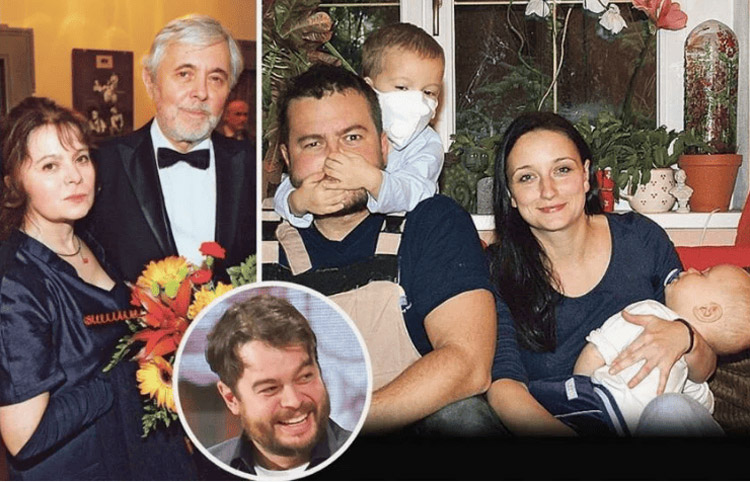 сын Либуше Шафранковой и Йозефа Абрхама обнимаются в театре