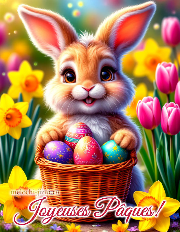 Картинка с Пасхой на французском