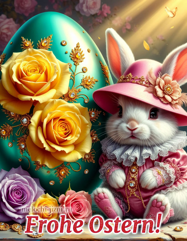 Открытка с католической Пасхой на немецком