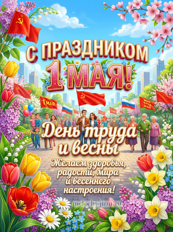 Скачать картинку с 1 мая с пожеланиями