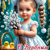 открытка с днем вербного воскресенья