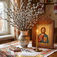 христианские открытки с вербным воскресеньем