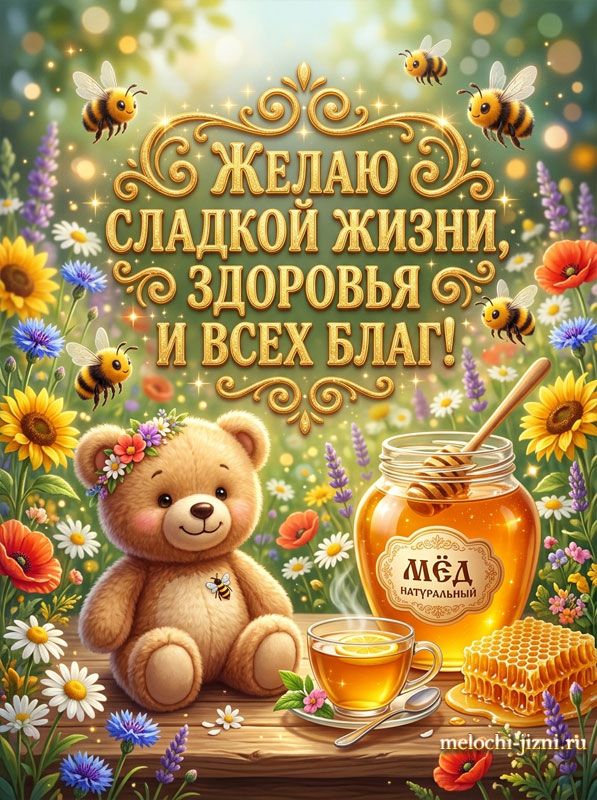 Открытка с пожеланием сладкой жизни на Медовый Спас