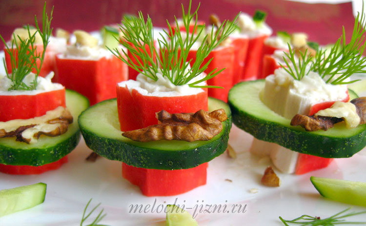 Закуска из крабовых палочек