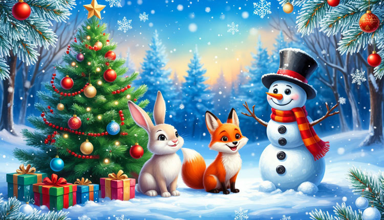 Новогодние приключения лесных зверей - сценарий на новый год для детей