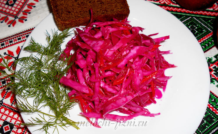 Салат из свеклы капусты и моркови рецепт