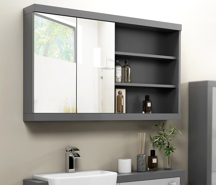 Подвесной зеркальный шкафчик для ванной
