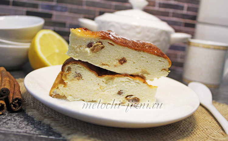 Классическая творожная запеканка с изюмом: пошаговый рецепт с фото