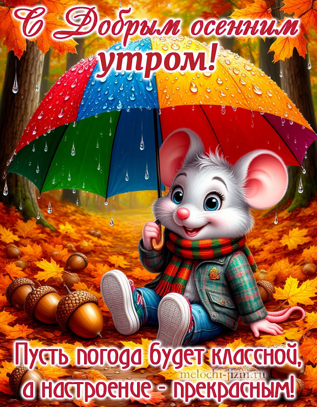 открытка с добрым осенним утром с пожеланием пусть погода будет классной а настроение прекрасным
