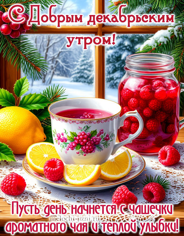 доброе утро декабря картинки пожелания новые, открытка с пожеланием ароматного чая и теплой улыбки