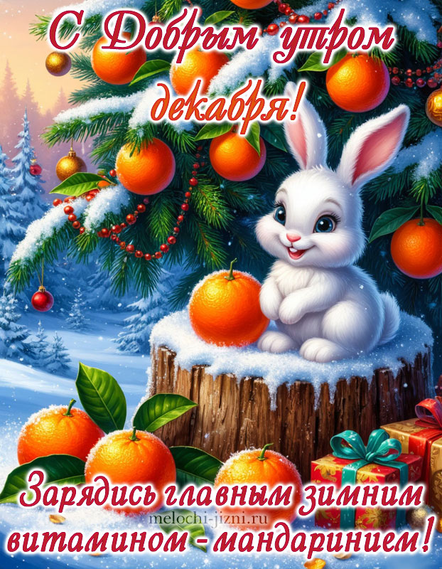 скачать открытку с добрым утром декабря бесплатно