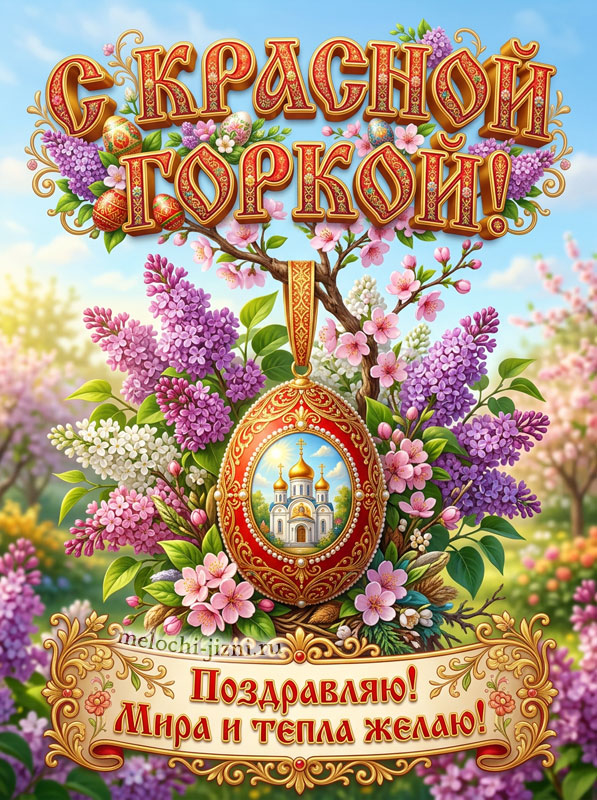 Открытка с Красной горкой с пожеланиями мира и тепла