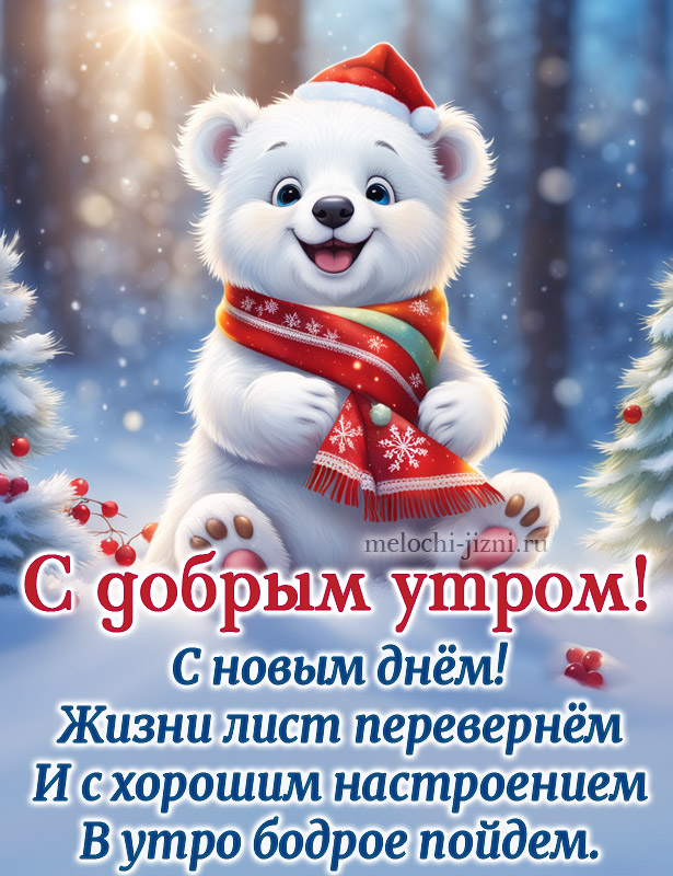 открытки с добрым зимним утром и днем, с хорошим настроением