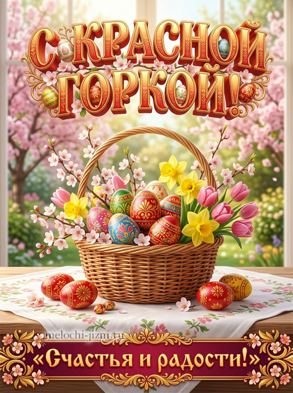 открытка с красной горкой красивая