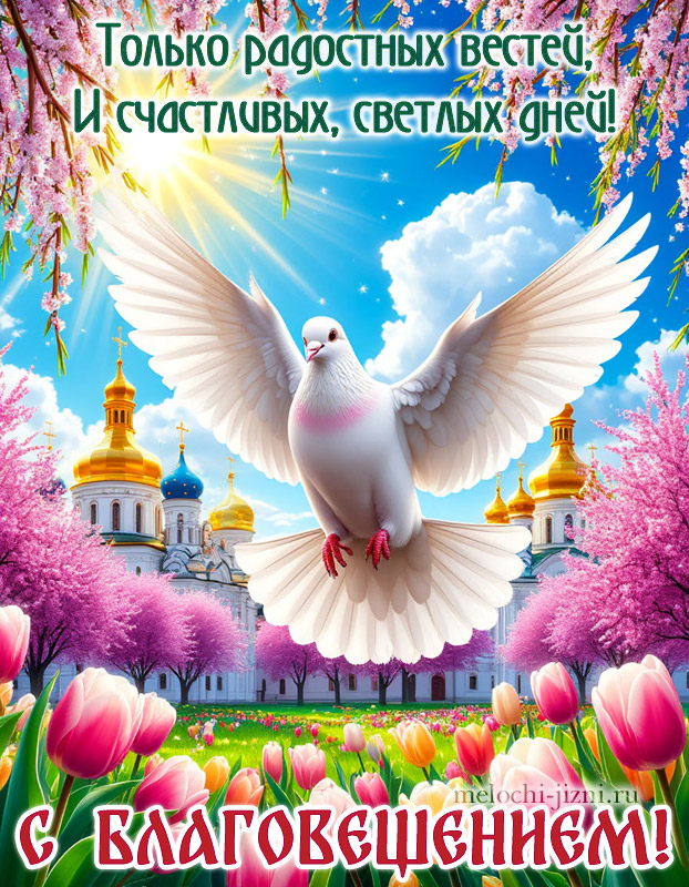Благовещение картинка красивая поздравления, открытки с пожеланием только радостных вестей и счастливых светлых жней