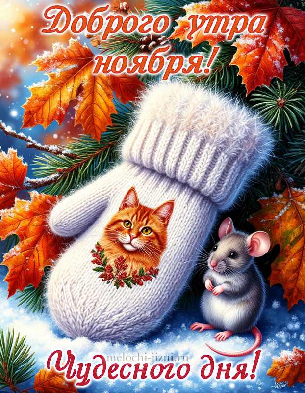 открытки с добрым утром ноября, в пожеланием чудесного дня