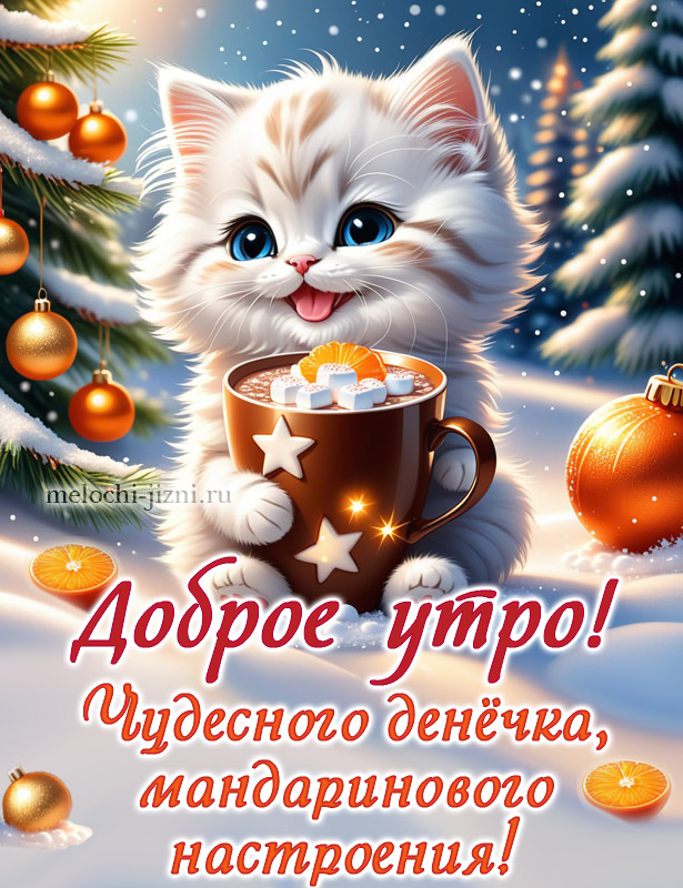 картинки доброго зимнего утра и дня, с хорошим настроением