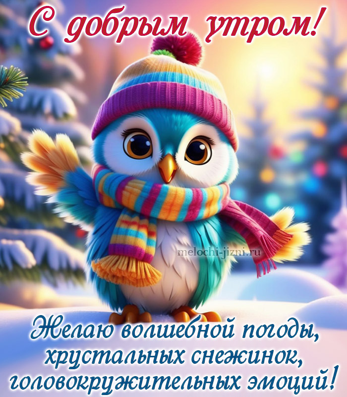прикольные зимние картинки с добром утром, с пожеланием волшебной погоды хрустальных снежинок