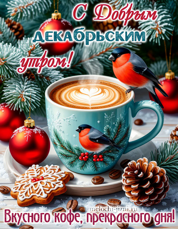 с добрым декабрьским утром картинки красивые, с пожеланием вкусного кофе, прекрасного дня