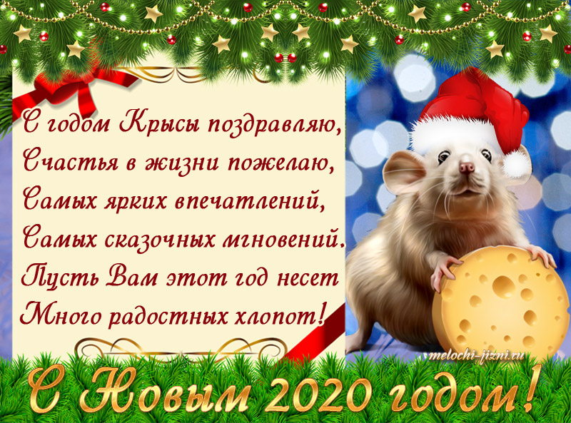 Скачать открытки с Новым годом 2020 Крысы