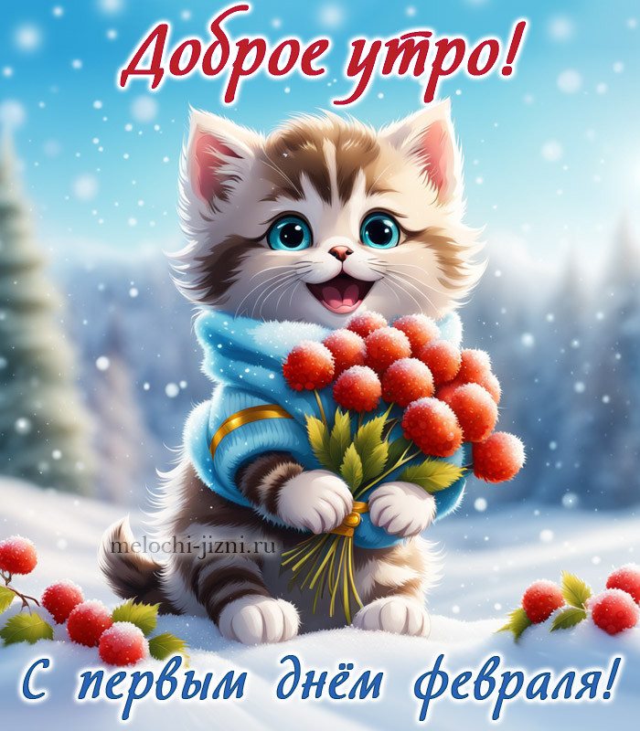 Картинка доброго зимнего утра, с первым днем февраля