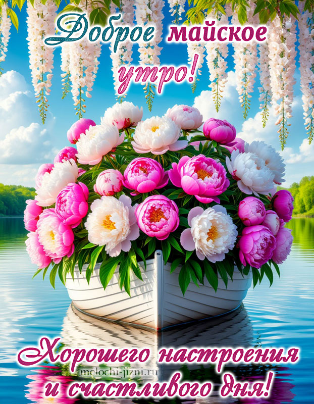 Доброго майского утра хорошего дня открытка, картинка с пожеланием хорошего настроения, счастливого дня