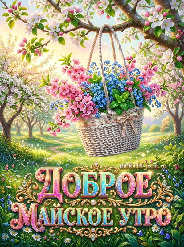 Картинка с добрым утром весенняя майская, открытка с букетом цветов